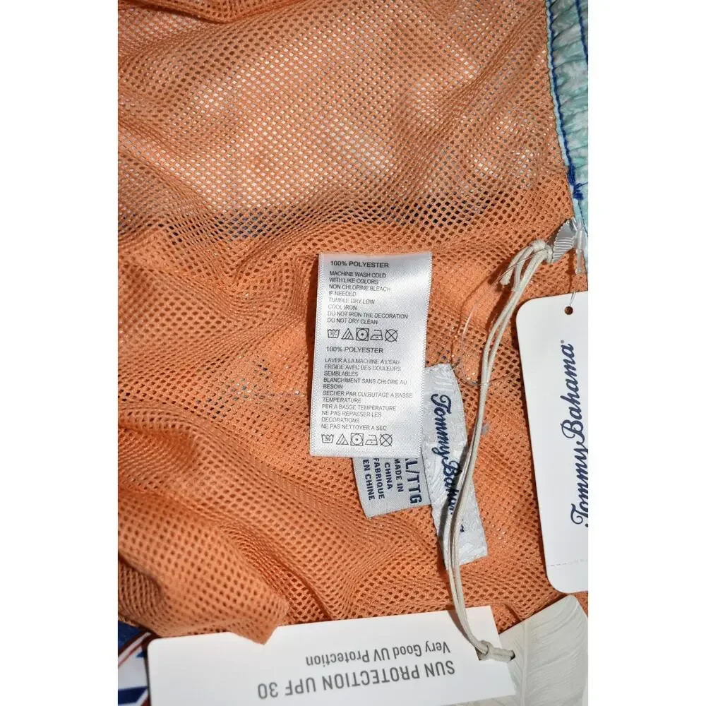 A6 NWT TOMMY BAHAMA Baja Beach Trek Turkish Sea Striped Board Shorts Sz XXL $99